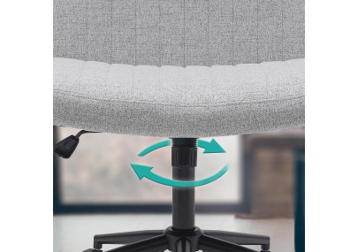 Chaise de bureau Kingman, tissu gris clair