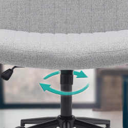 Chaise de bureau Kingman, tissu gris clair