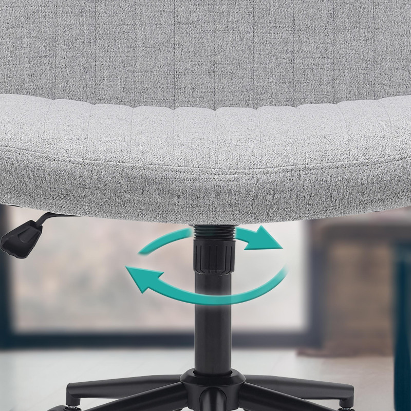 Chaise de bureau Kingman, tissu gris clair