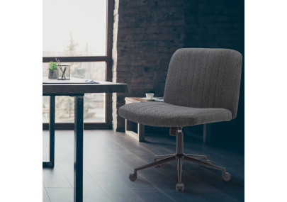 Chaise de bureau Kingman, tissu gris foncé