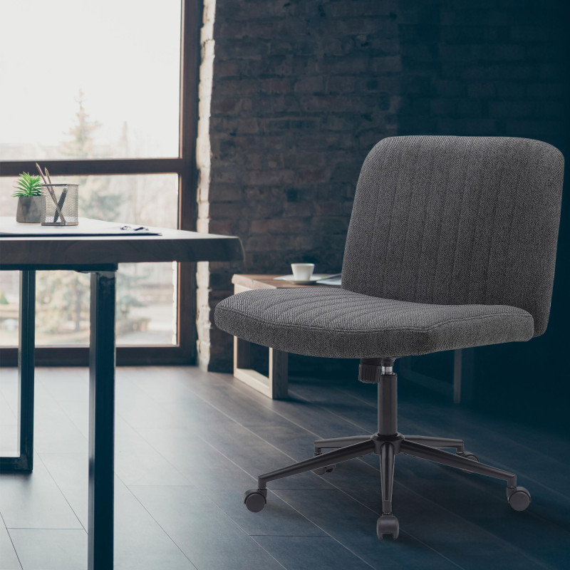 Chaise de bureau Kingman, tissu gris foncé