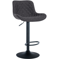 Tabouret de bar en tissu Minosa noir