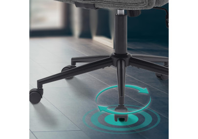 Chaise de bureau Kingman, tissu gris foncé