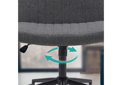 Chaise de bureau Kingman, tissu gris foncé