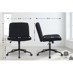 Fauteuil de bureau Kingman, velours, noir