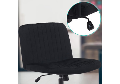 Fauteuil de bureau Kingman, velours, noir