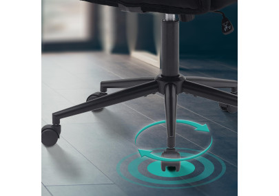 Fauteuil de bureau Kingman, velours, noir