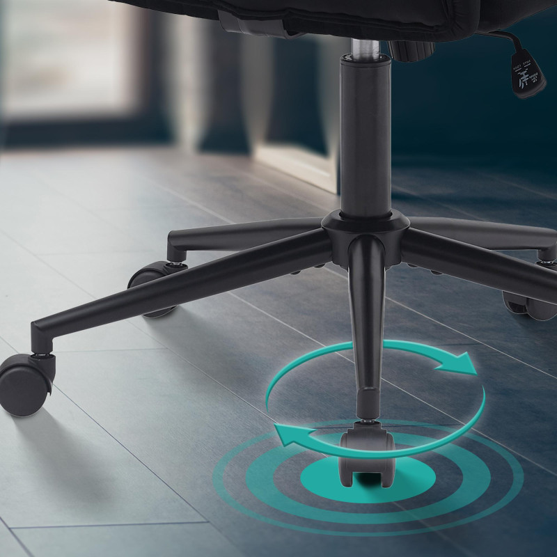 Fauteuil de bureau Kingman, velours, noir