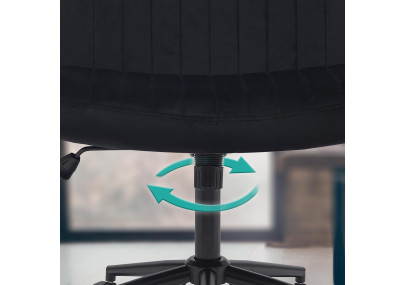 Fauteuil de bureau Kingman, velours, noir