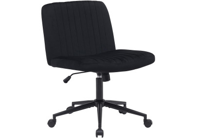 Fauteuil de bureau Kingman, velours, noir