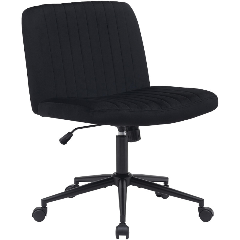 Fauteuil de bureau Kingman, velours, noir
