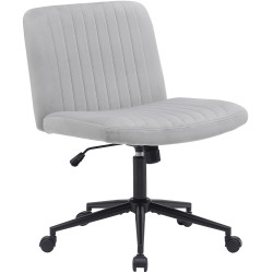 Fauteuil de bureau Kingman, velours, gris clair