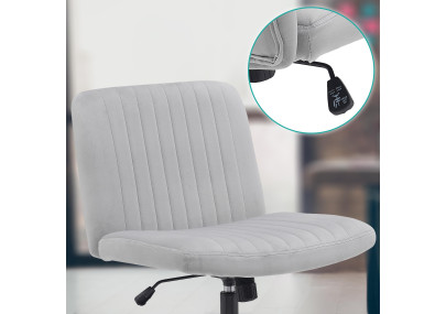 Fauteuil de bureau Kingman, velours, gris clair