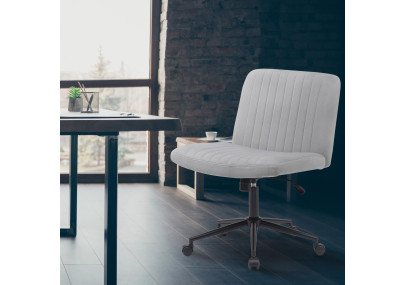 Fauteuil de bureau Kingman, velours, gris clair