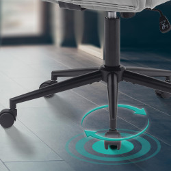 Fauteuil de bureau Kingman, velours, gris clair