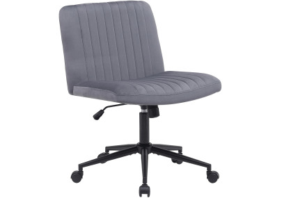 Fauteuil de bureau Kingman, velours, gris foncé