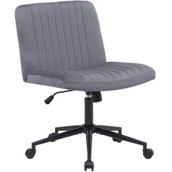 Fauteuil de bureau Kingman, velours, gris foncé