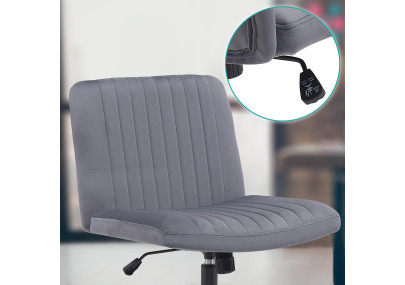 Fauteuil de bureau Kingman, velours, gris foncé