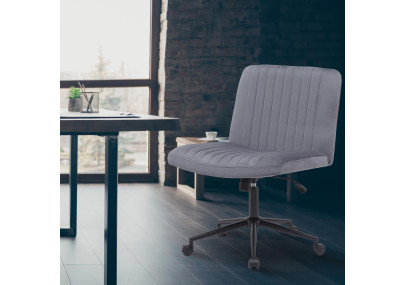 Fauteuil de bureau Kingman, velours, gris foncé