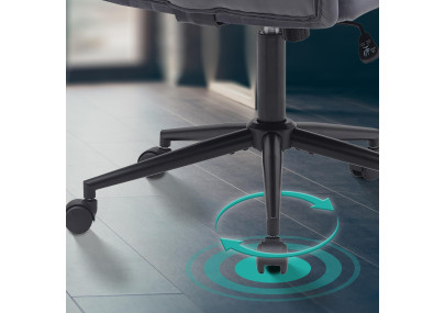 Fauteuil de bureau Kingman, velours, gris foncé