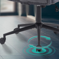 Fauteuil de bureau Kingman, velours, gris foncé