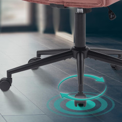 Fauteuil de bureau Kingman, velours, rose