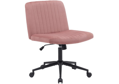 Fauteuil de bureau Kingman, velours, rose