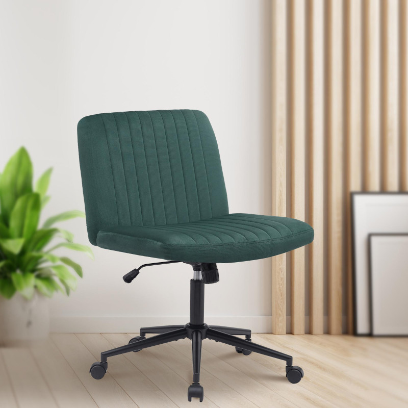 Fauteuil de bureau Kingman, velours, vert