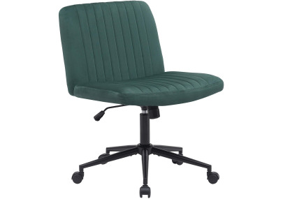 Fauteuil de bureau Kingman, velours, vert