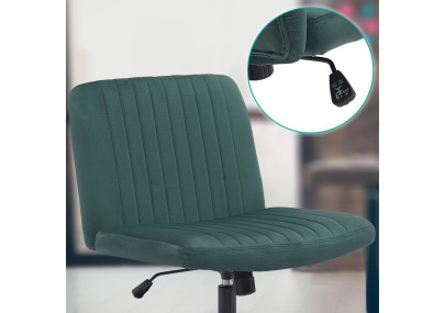 Fauteuil de bureau Kingman, velours, vert