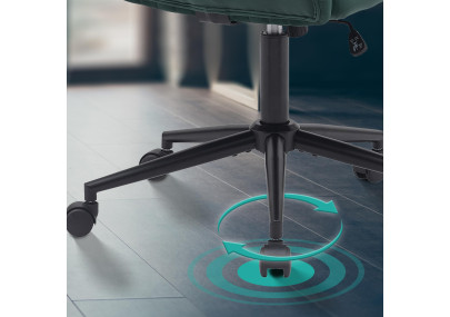 Fauteuil de bureau Kingman, velours, vert