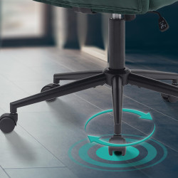 Fauteuil de bureau Kingman, velours, vert