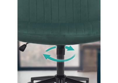 Fauteuil de bureau Kingman, velours, vert