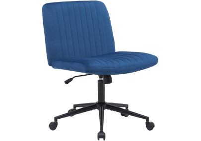 Fauteuil de bureau Kingman, velours, bleu