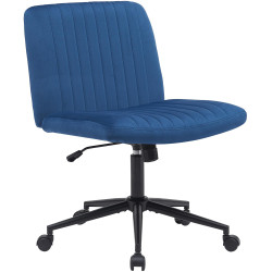 Fauteuil de bureau Kingman, velours, bleu