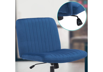 Fauteuil de bureau Kingman, velours, bleu
