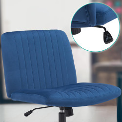 Fauteuil de bureau Kingman, velours, bleu