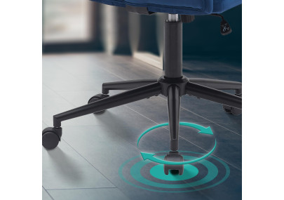 Fauteuil de bureau Kingman, velours, bleu