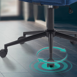 Fauteuil de bureau Kingman, velours, bleu