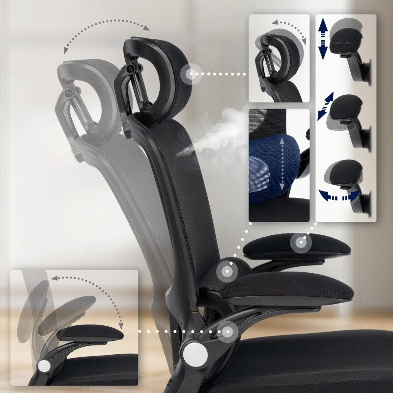 Chaise de bureau Newberg, noire