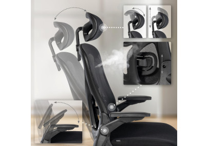 Chaise de bureau Roseburg, noire