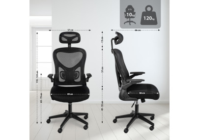 Chaise de bureau Roseburg, noire