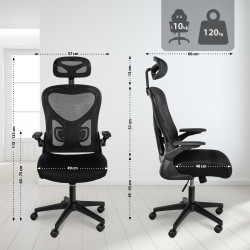 Chaise de bureau Roseburg, noire