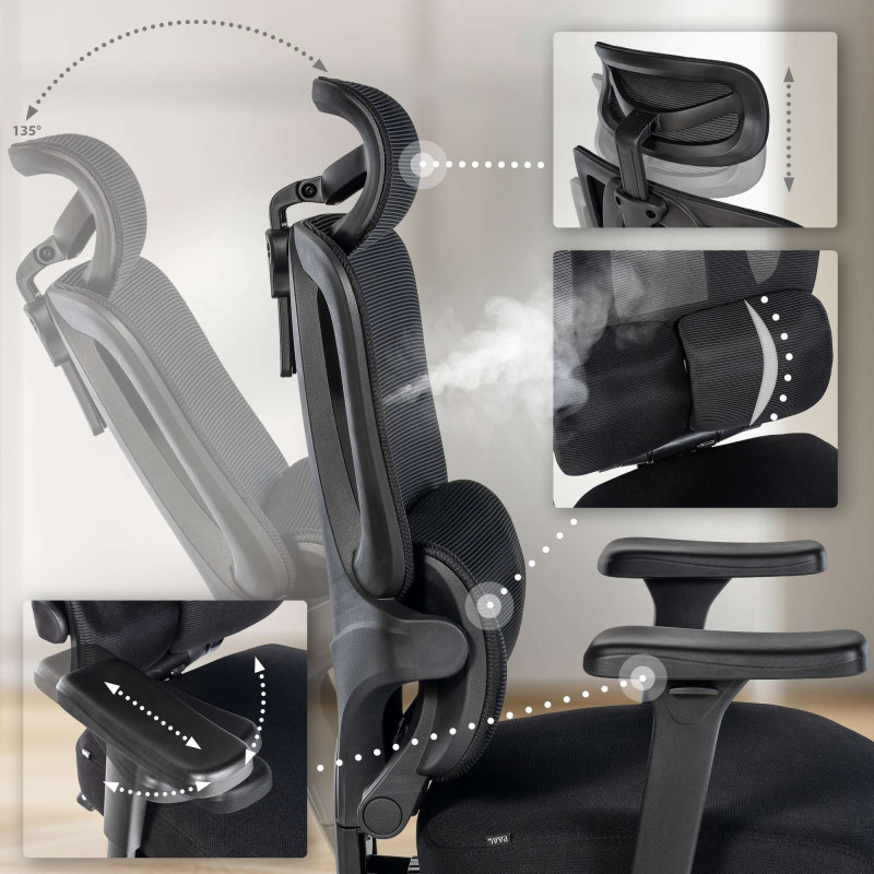 Chaise de bureau Altamont, noire