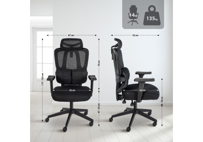 Chaise de bureau Altamont, noire