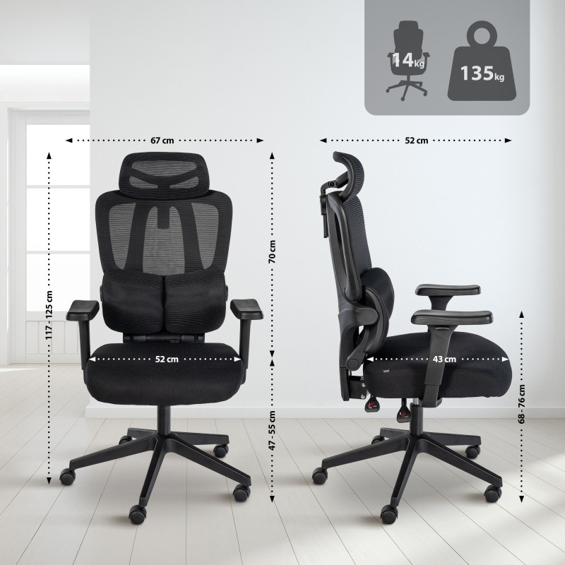 Chaise de bureau Altamont, noire