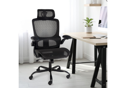Chaise de bureau Kaylee, noire