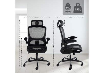 Chaise de bureau Kaylee, noire