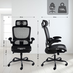 Chaise de bureau Kaylee, noire