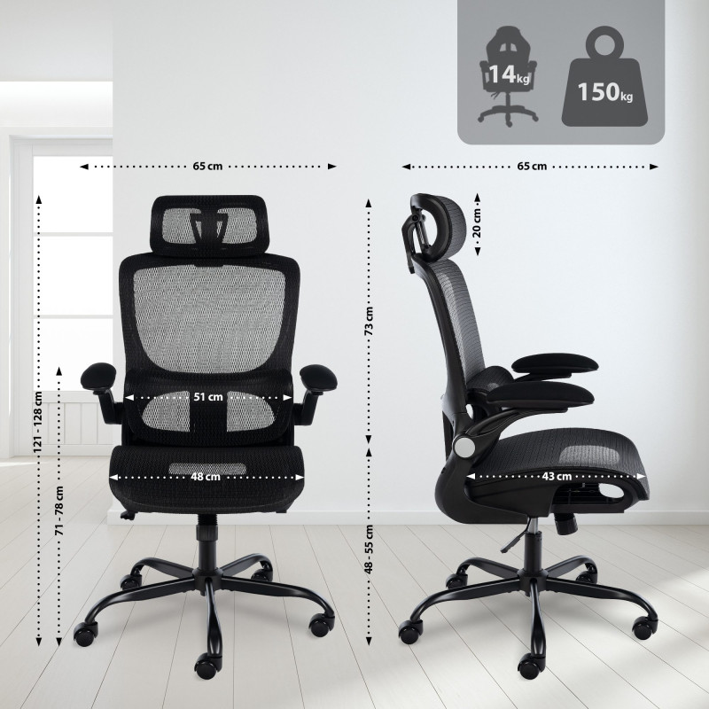 Chaise de bureau Kaylee, noire